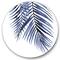 Designart - Blue Palm Leaves Abstract Tropical Branches - Traditional Metal Circle Wall Art